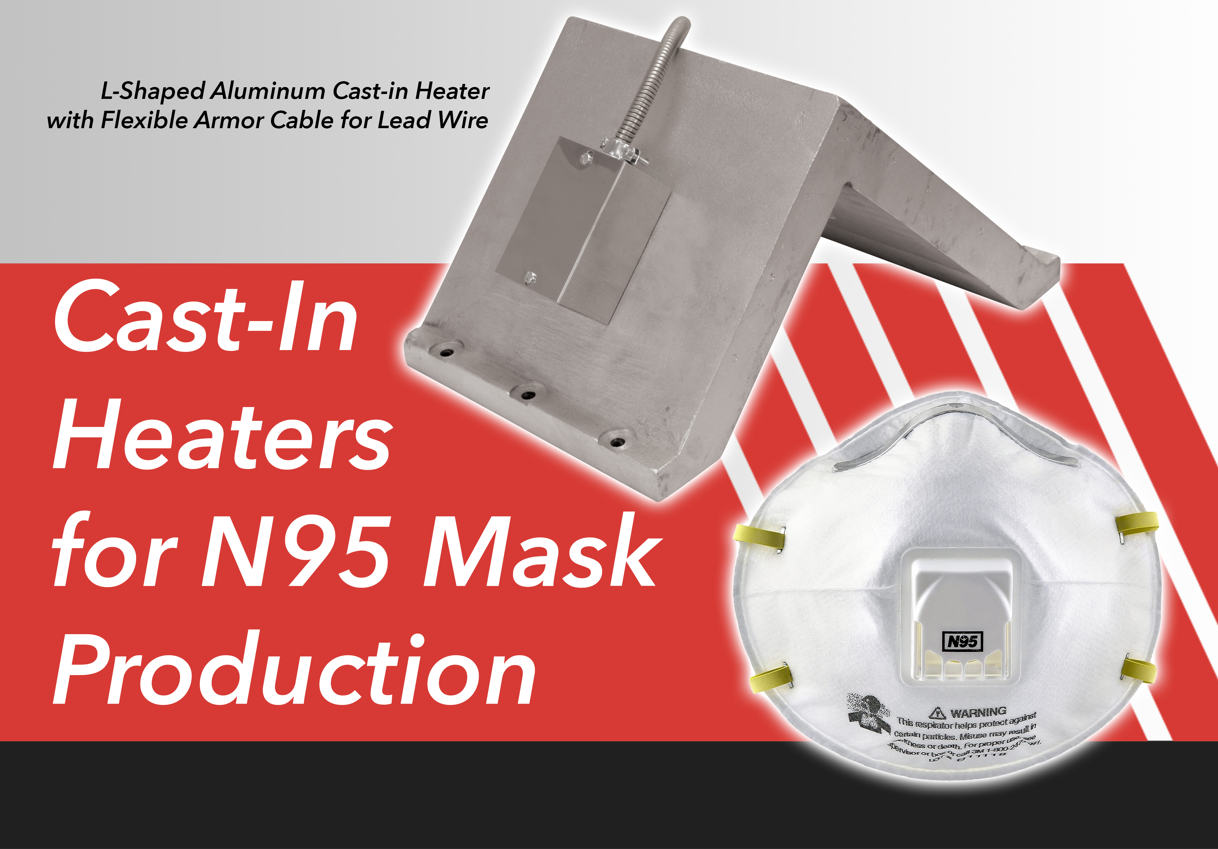 Cast-in heater and mask Cast-in heater and mask