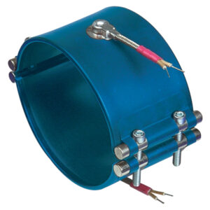 Type W5: Right-Angle Wire Braid Leads, 90 Degrees to Heater Width, Two-Piece Band