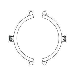 Type W2M: Right-Angle Wire Braid Leads, 90° to Heater, Two-Piece Band