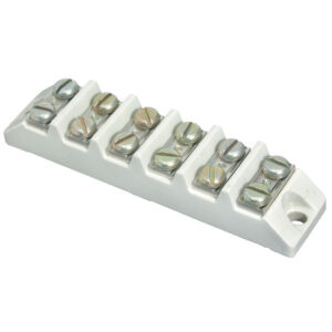 Heavy Duty 6-Pole Ceramic Line Wiring Block (Exposed Terminals)