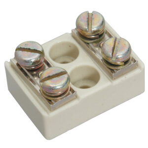 Heavy Duty 2-Pole Ceramic Line Wiring Block (Exposed Terminals)