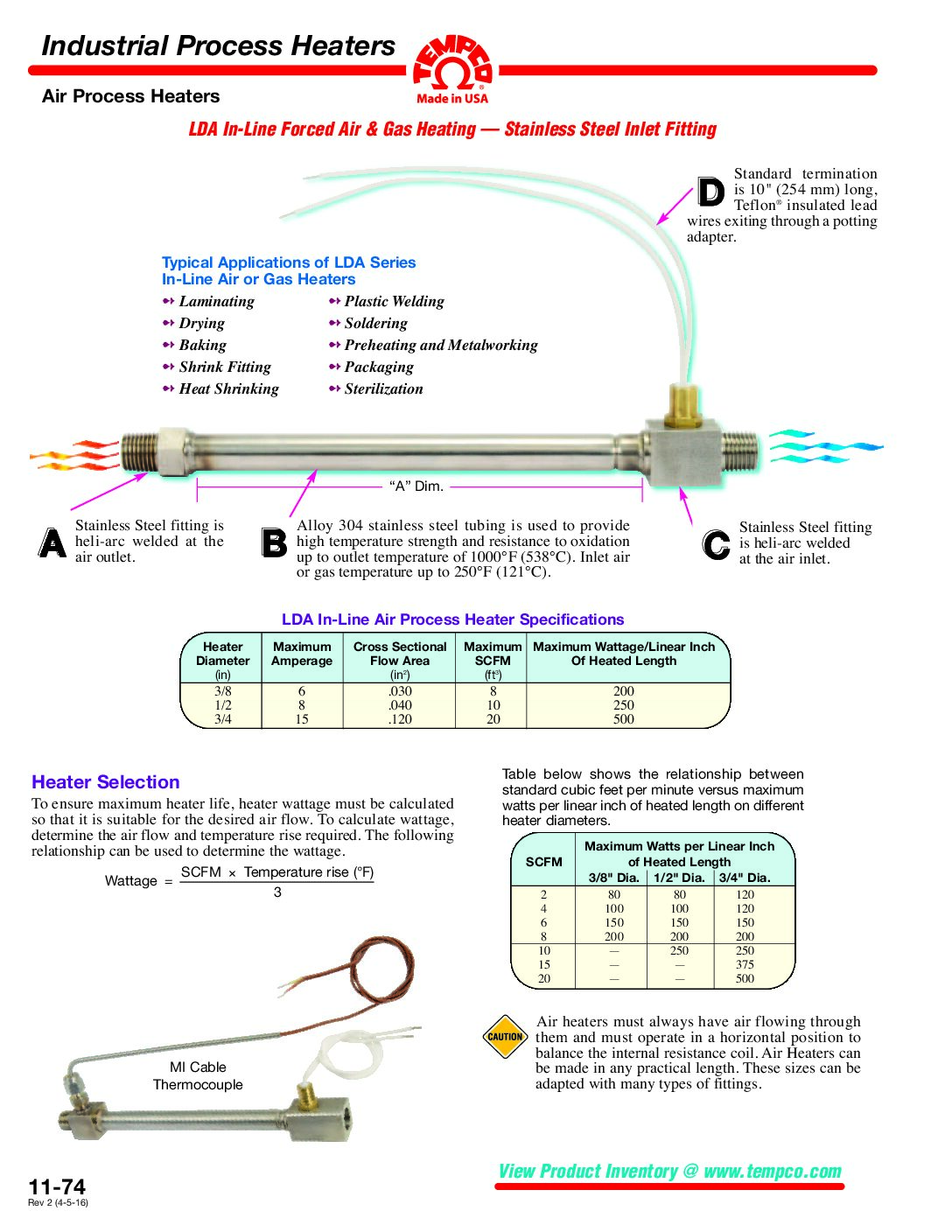 Air Process Heater Catalog Pages