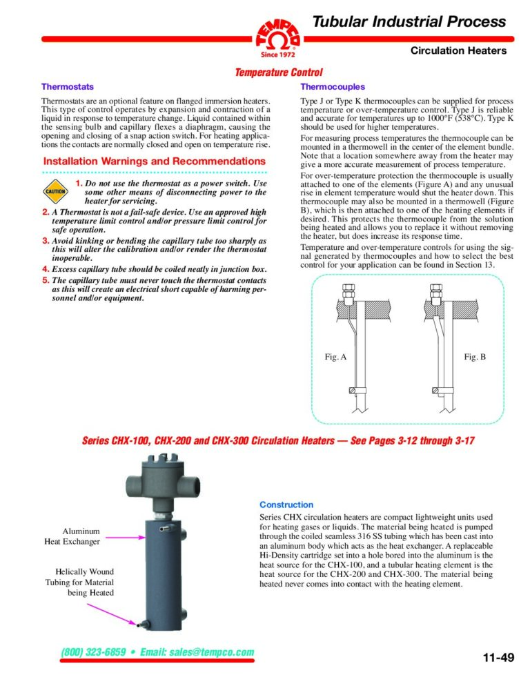 Circulation Heater Installation Recommendations