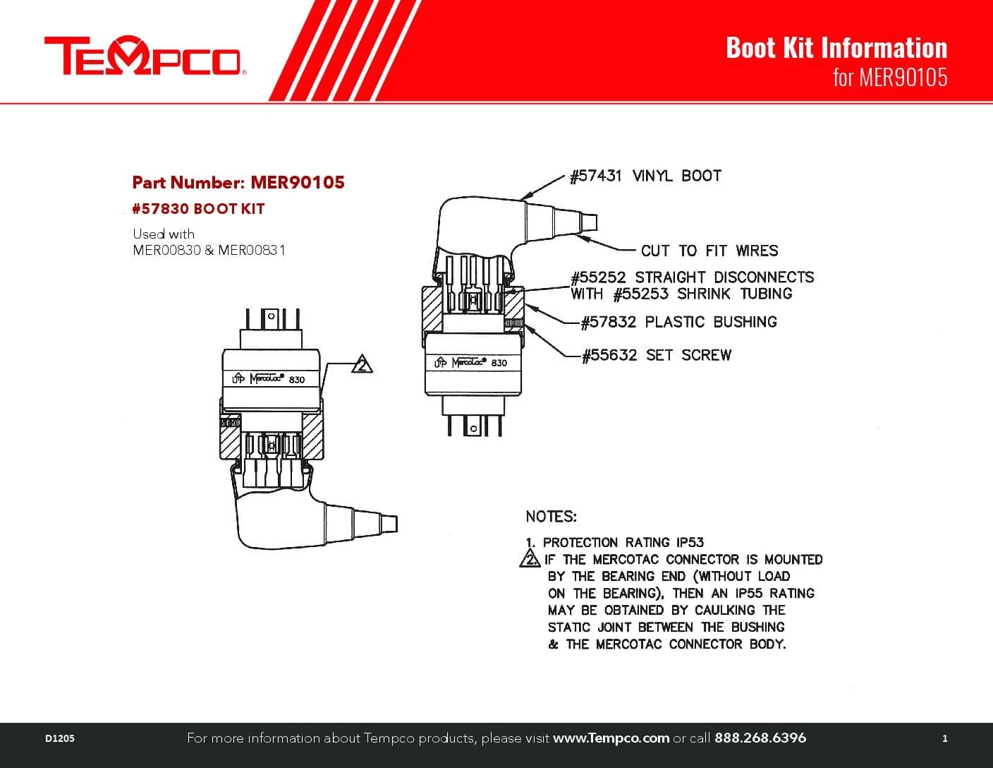 Boot Kit Information for MER90105