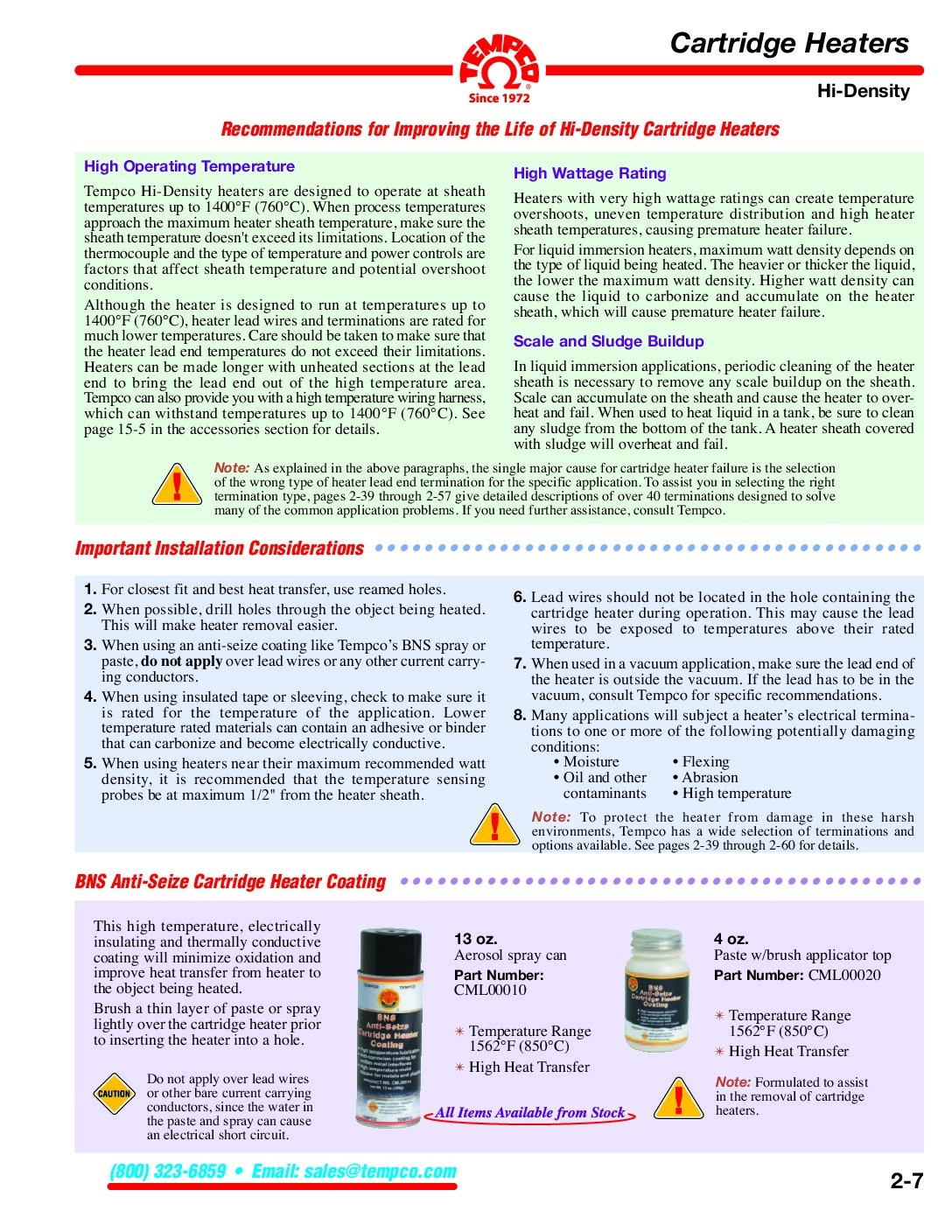 BNS Anti-Seize Heater Coating Catalog Pages